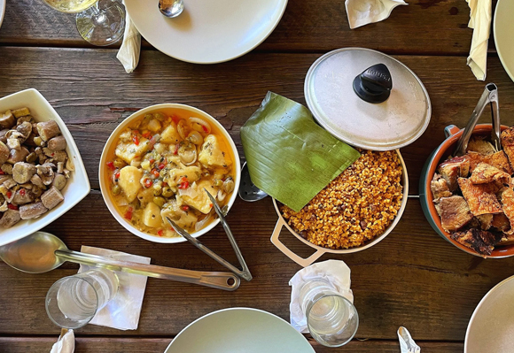 Image of a Puerto Rican Table with Food Dishes