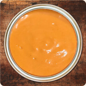 Image of Creamy Salsa Roja in a Glass Bowl