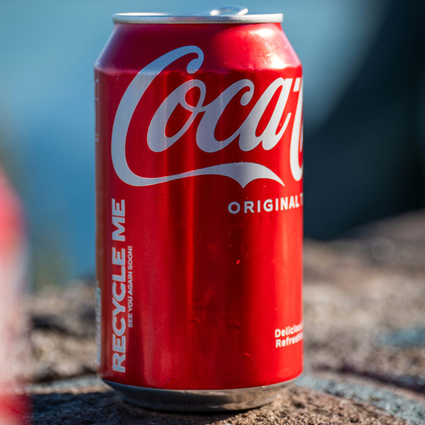 Image of a 12 oz can of Coca-Cola. Image of a 12 oz can of Coca-Cola.
