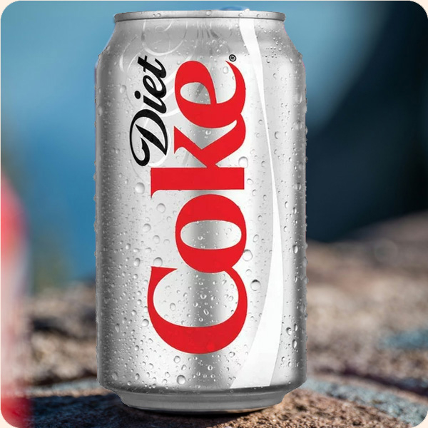 Image of a 12 oz can of Diet Coke. Image of a 12 oz can of Diet Coke.